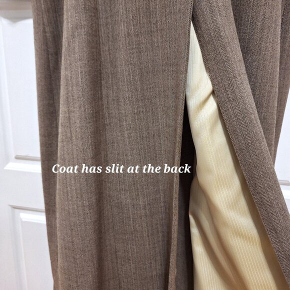 Made In France Vintage Ivoire De Laurence Long Brown Trench Coat Size 38 - Picture 8 of 14